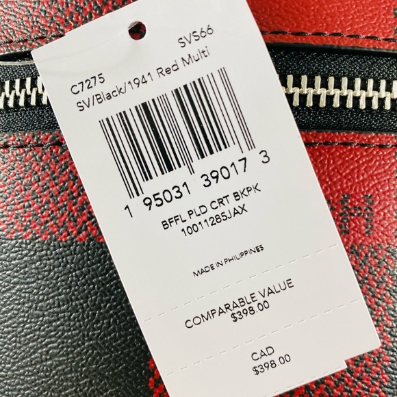 COACH Buffalo Plaid Court Backpack - Picture 9 of 16